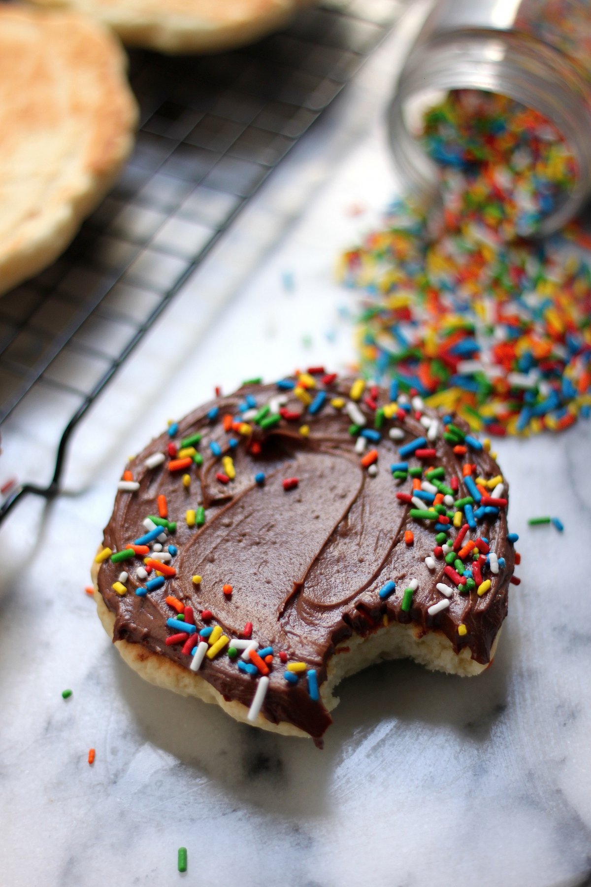 Giant Yellow Birthday Cake Cookies with Chocolate Nutella Buttercream