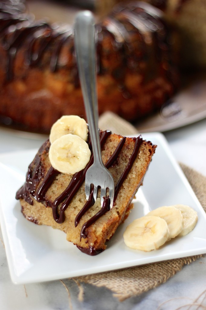 Banana Bread Bundt Cake with Milk Chocolate Drizzle Baker by Nature