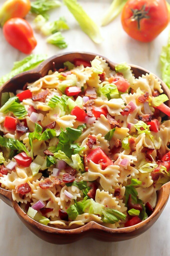 20-Minute BLT Easy Pasta Salad - Baker By Nature