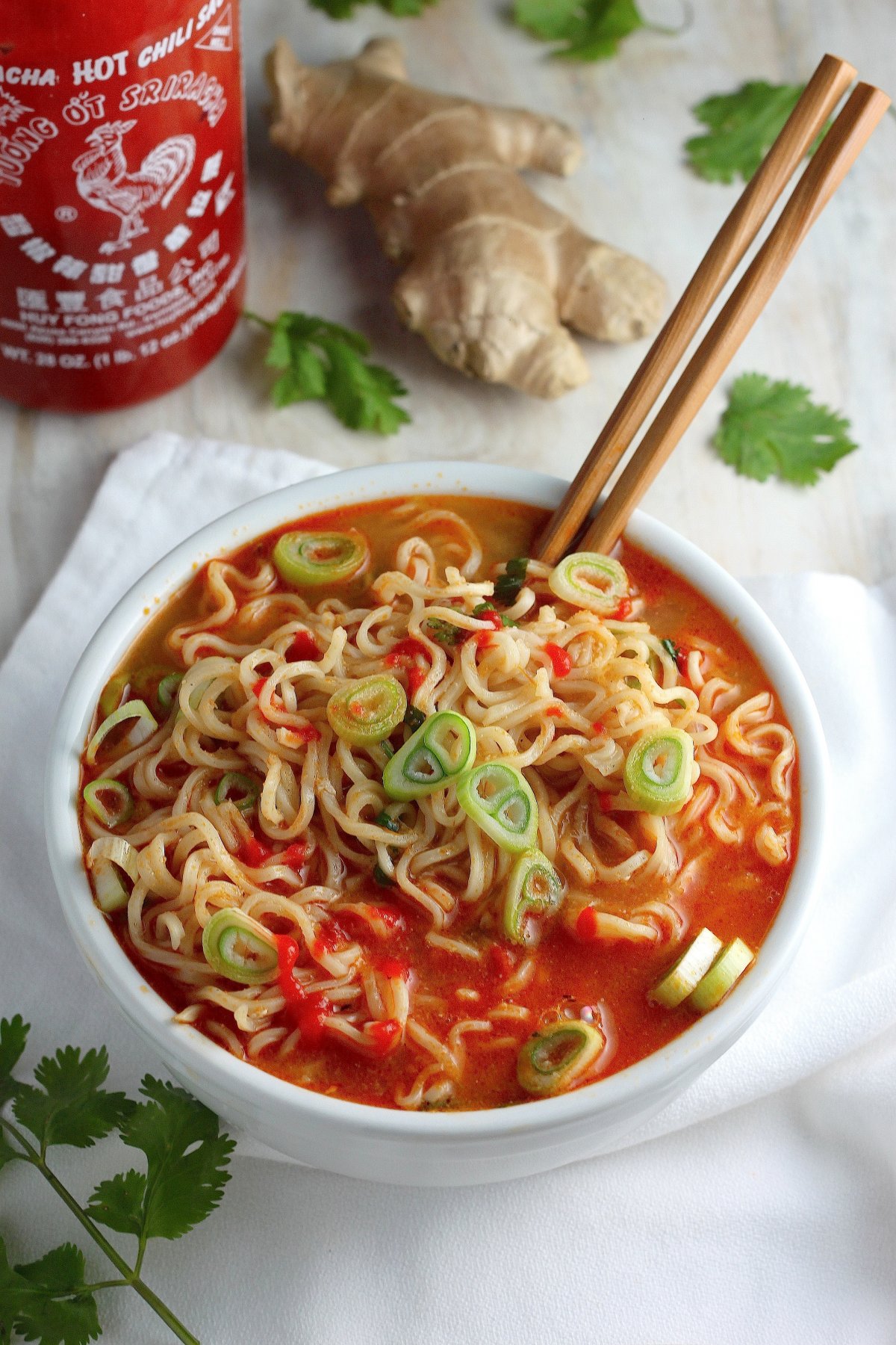 20-Minute Spicy Sriracha Ramen Noodle Soup - Baker by Nature