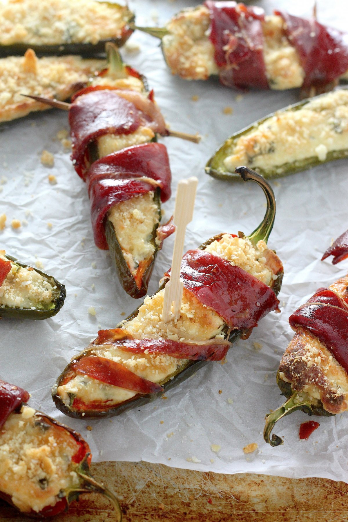 ProsciuttoWrapped Four Cheese Stuffed Jalapeños Baker By Nature