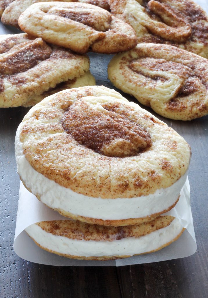 Cinnamon Roll Ice Cream Sandwiches Baker by Nature