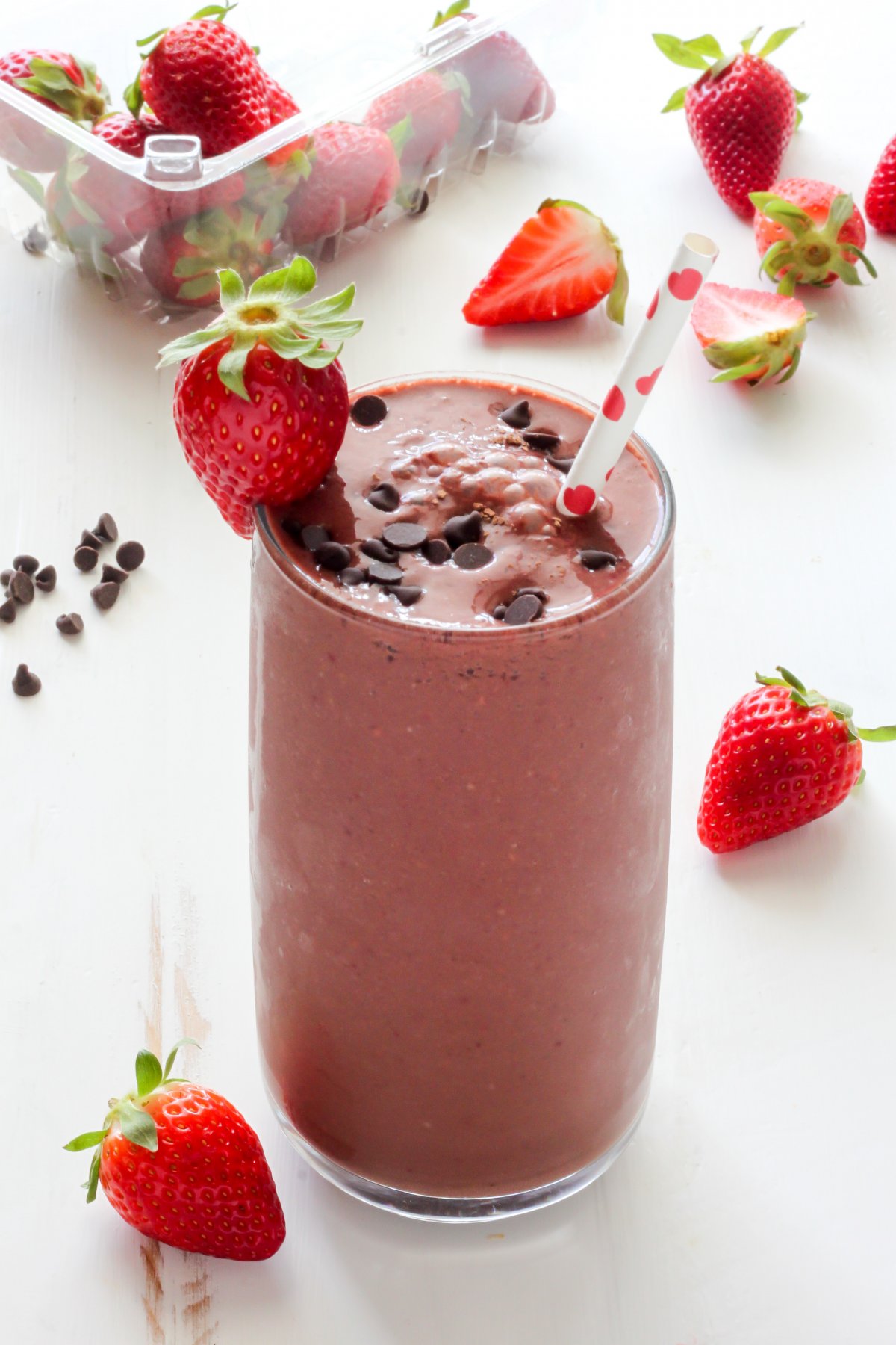 Chocolate Covered Strawberry Smoothie - Baker by Nature