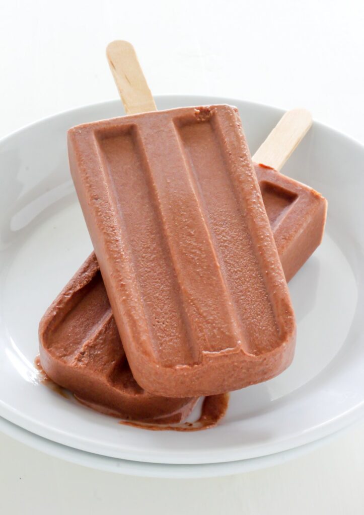 Healthy Greek Yogurt Chocolate Fudge Pops - Baker by Nature