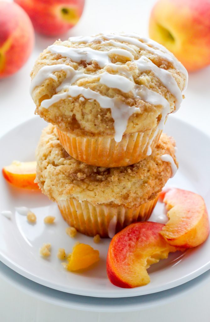 Peaches and Cream Muffins - Baker by Nature
