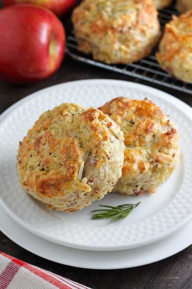 White Cheddar, Bacon and Apple Biscuits from Baker by Nature