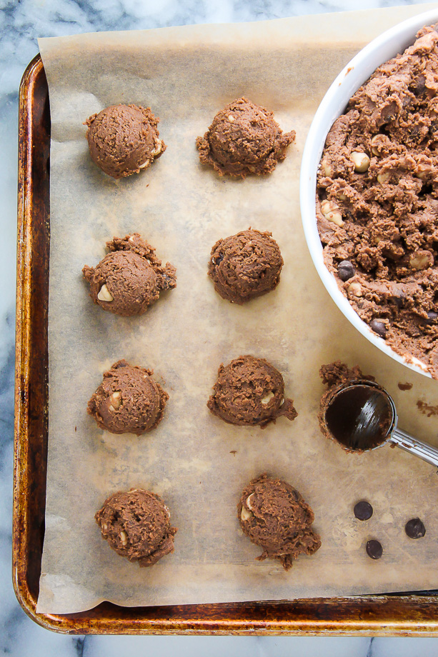 Rich and decadent chocolate cookies loaded with chocolate AND butterscotch chips! 