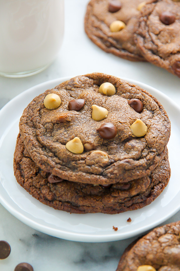 Rich and decadent chocolate cookies loaded with chocolate AND butterscotch chips! 