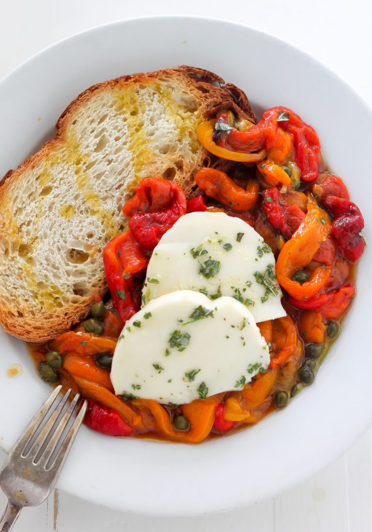 Roasted Peppers with Capers and Mozzarella Baker by Nature