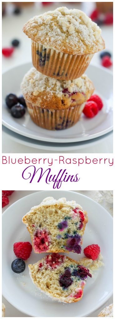 Blueberry-Raspberry Muffins with Streusel Topping