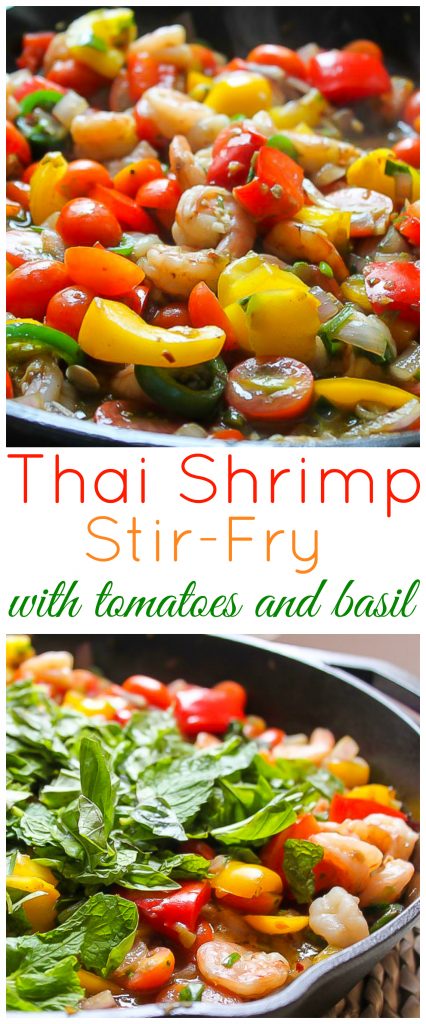 Thai Shrimp Stir-fry with Tomatoes and Basil