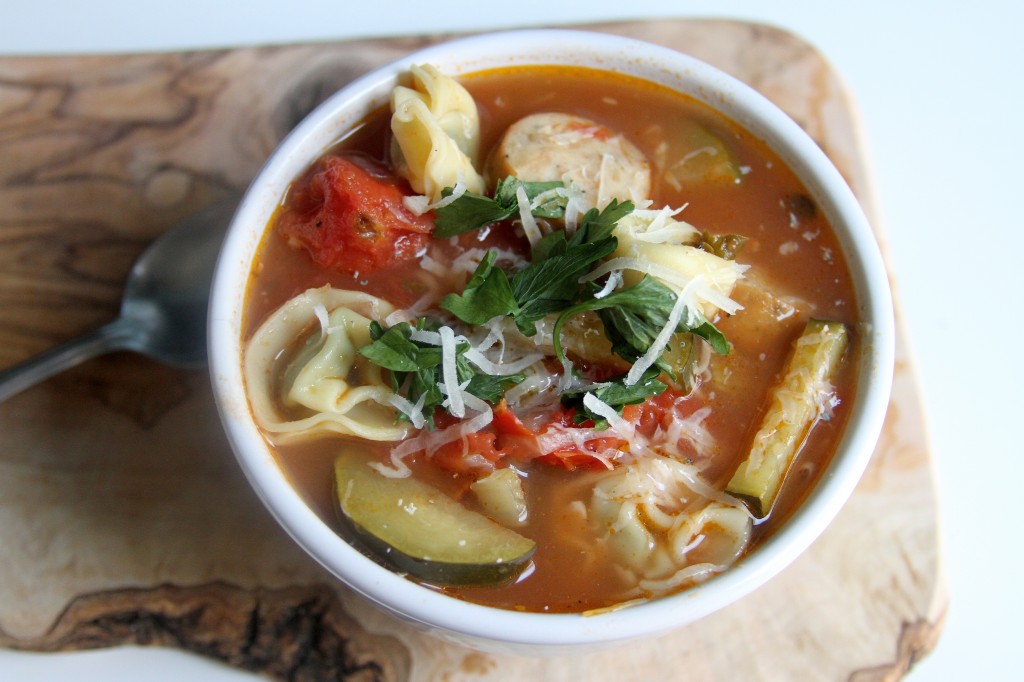 Sausage and Tortellini Soup - Baker by Nature