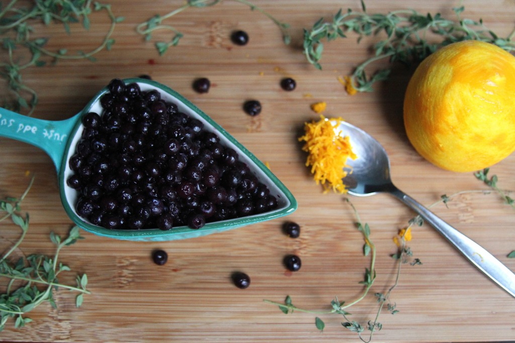 Lemon Blueberry and Thyme Olive Oil Pound Cake