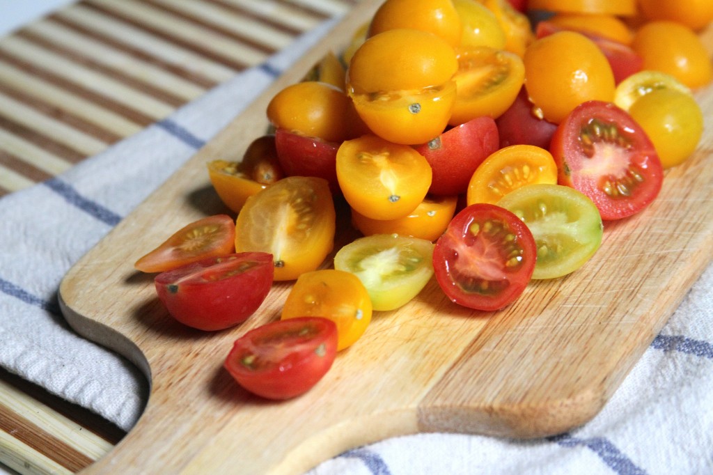 Roasted Tomato and White Bean Couscous with Roasted Garlic & Kalamata Olive Vinaigrette