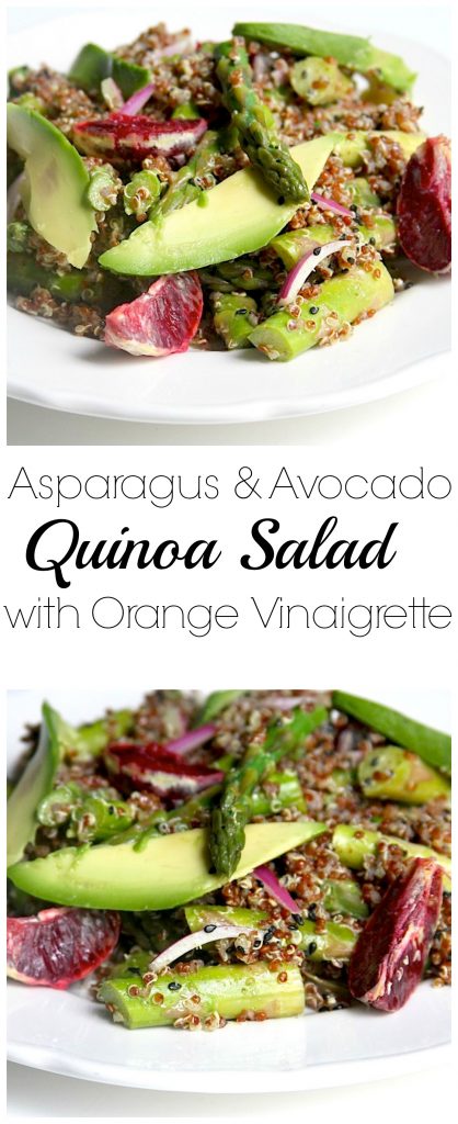 Asparagus, Avocado, and Orange Quinoa Salad with Sesame - Mint Vinaigrette