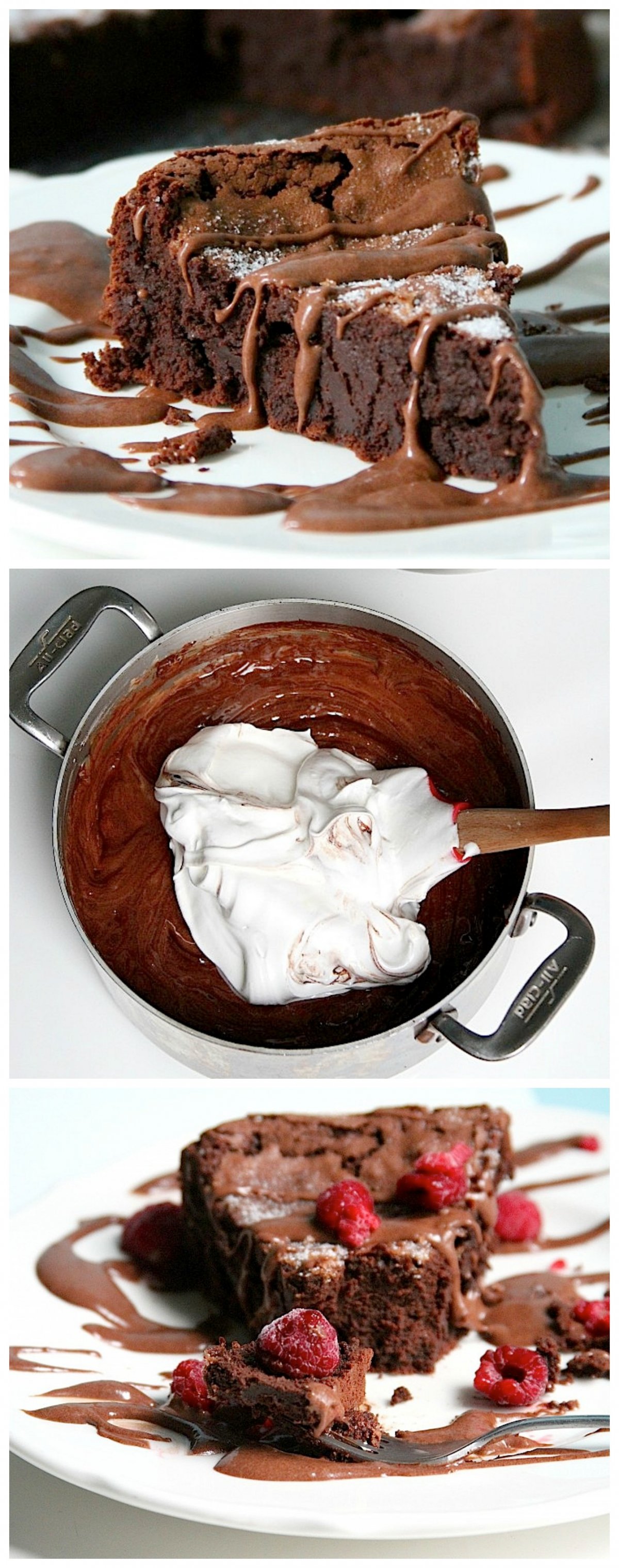 Flourless Chocolate Whiskey Cake with Chocolate Whiskey Pudding Sauce