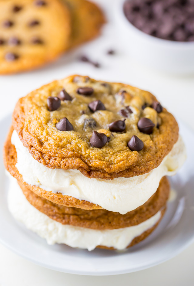 Chocolate chip cookie on sale ice cream sandwich