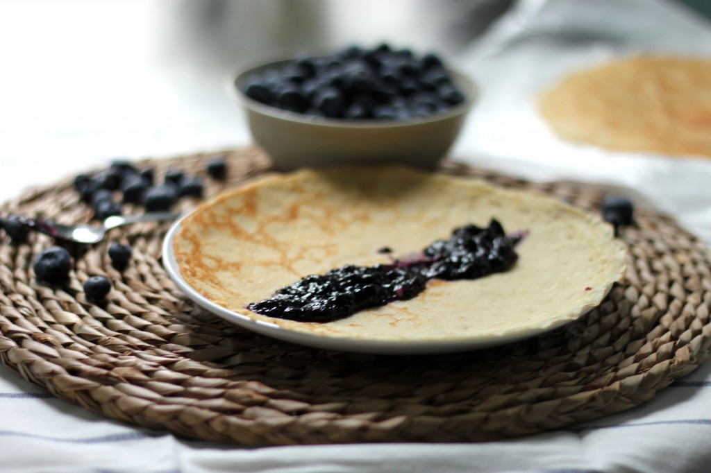 Brown - Butter Crepes with Fresh Blueberry Jam & Mascarpone Cheese