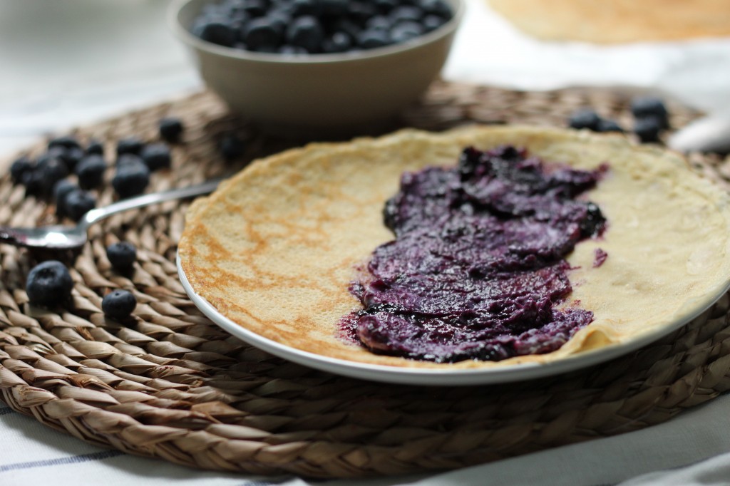 Brown - Butter Crepes with Fresh Blueberry Jam & Mascarpone Cheese