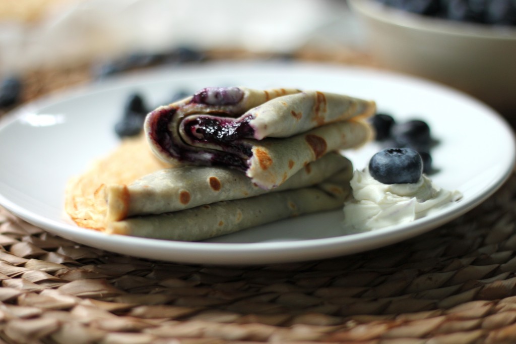 Brown - Butter Crepes with Fresh Blueberry Jam & Mascarpone Cheese