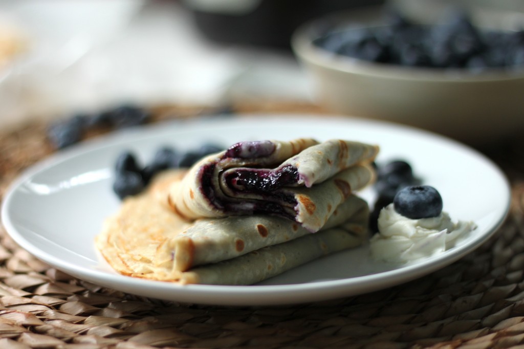 Brown - Butter Crepes with Fresh Blueberry Jam & Mascarpone Cheese