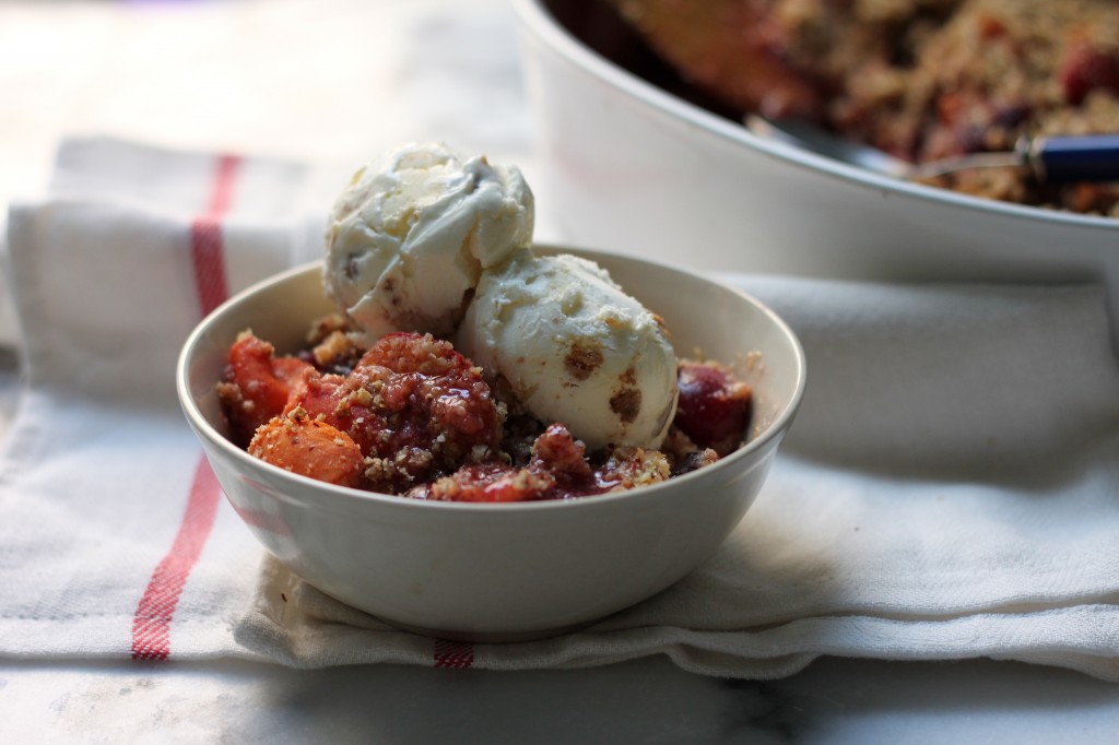 (Healthy-ish) Apricot & Cherry Crumble