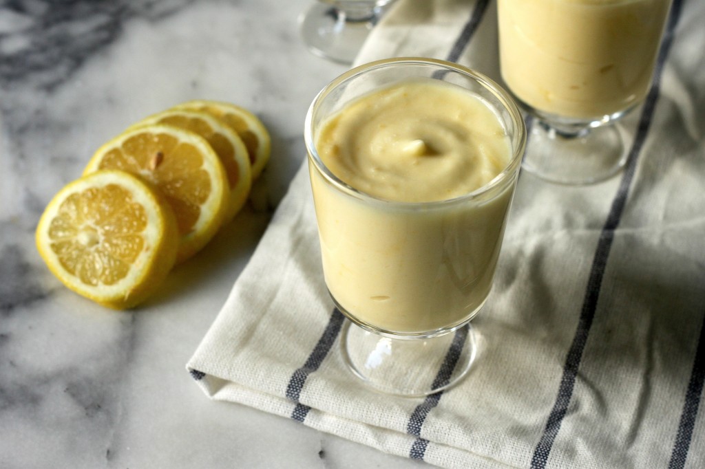 Lemon Pudding with Mini Poppy Seed Meringues 