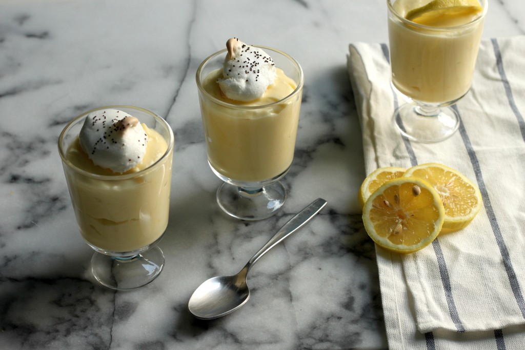 Lemon Pudding with Mini Poppy Seed Meringues - Baker by Nature