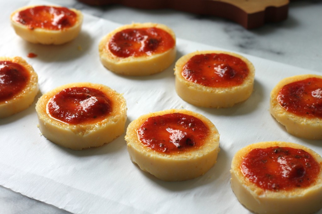 Pepperoni Polenta Pizza Bites