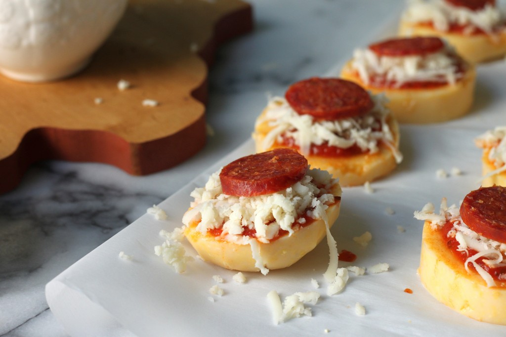 Pepperoni Polenta Pizza Bites