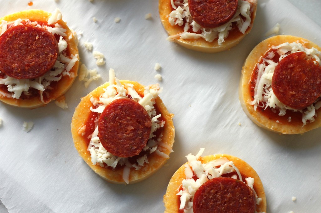 Pepperoni Polenta Pizza Bites