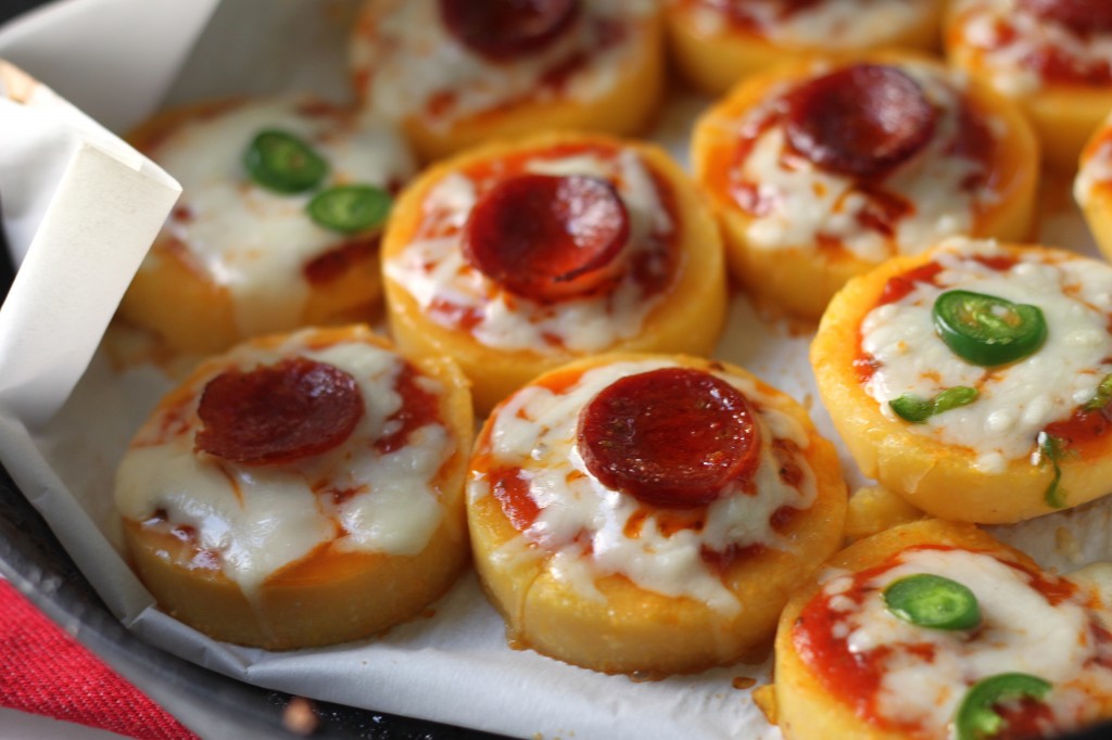 Pepperoni Polenta Pizza Bites