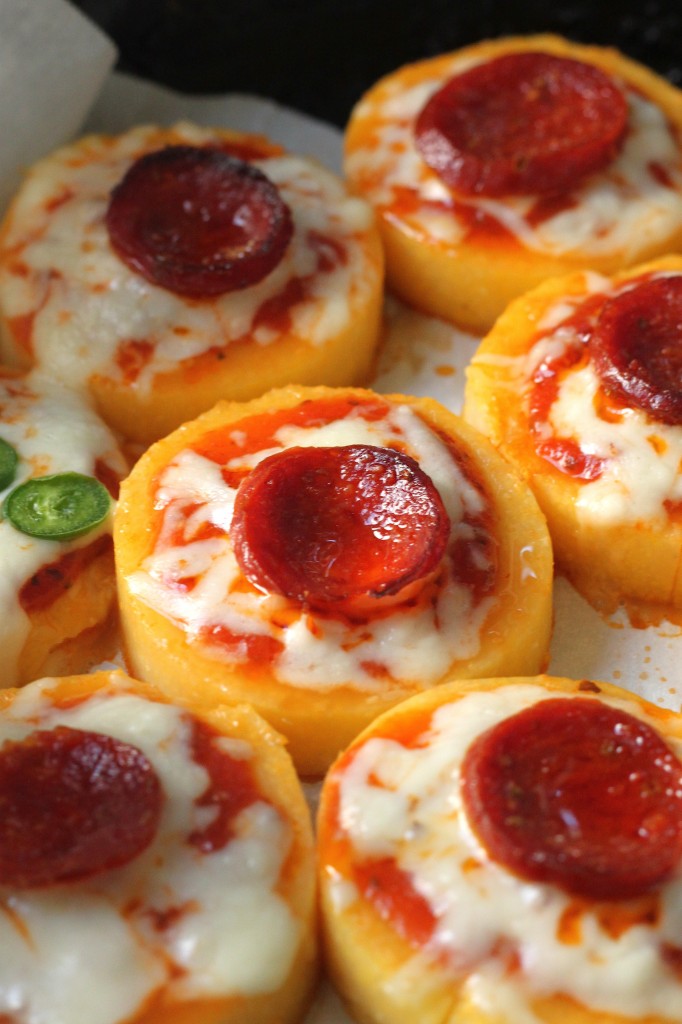 Pepperoni Polenta Pizza Bites