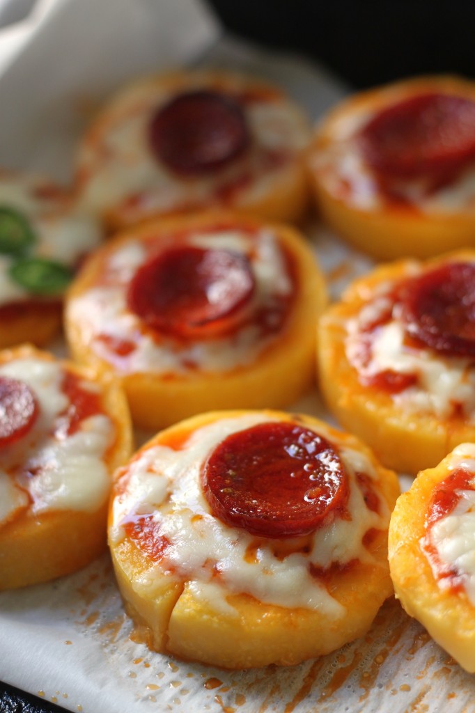 Pepperoni Polenta Pizza Bites