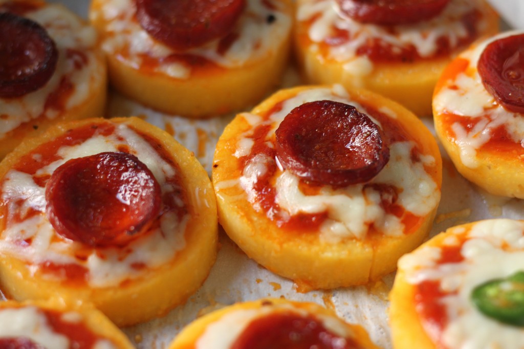 Pepperoni Polenta Pizza Bites