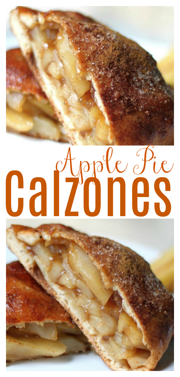 Apple Pie Calzones taste like apple pie, but without all of the work! Dough and filling can both be made in advance, making this an easy dessert! So good with vanilla ice cream!
