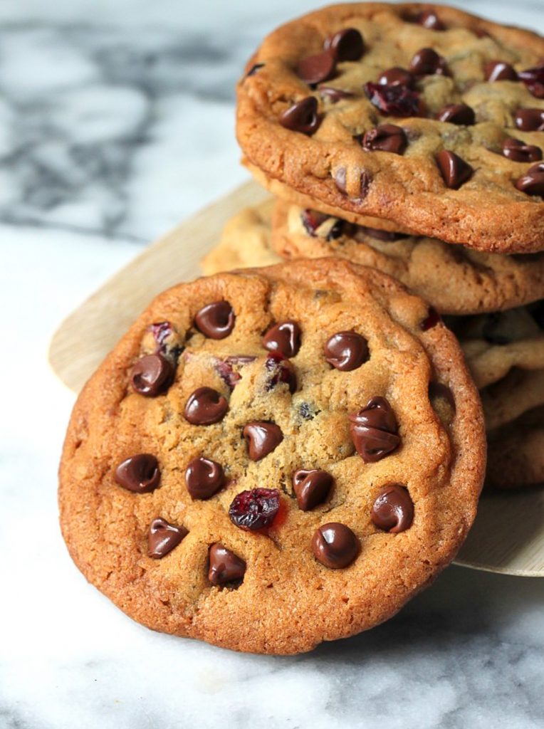 Whole Wheat Cranberry Ginger Chocolate Chip Cookies