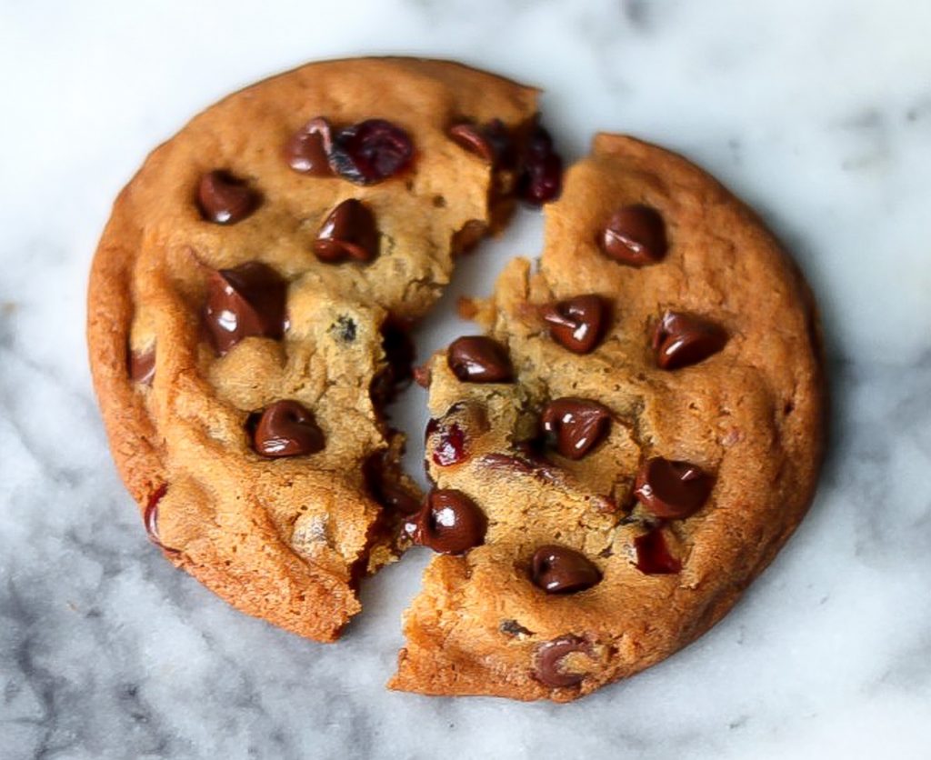 Whole Wheat Cranberry Ginger Chocolate Chip Cookies