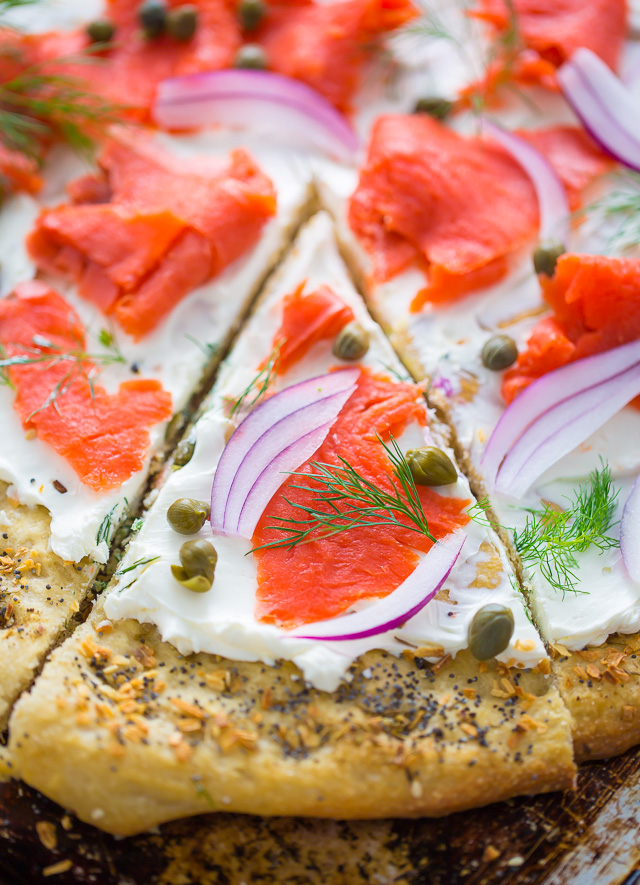 This Loaded Everything Bagel & Lox Pizza is brunch perfection! 