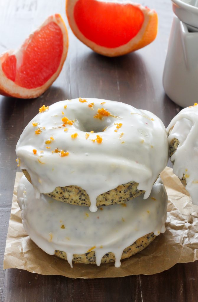 Baked Grapefruit Poppy Seed Doughnuts