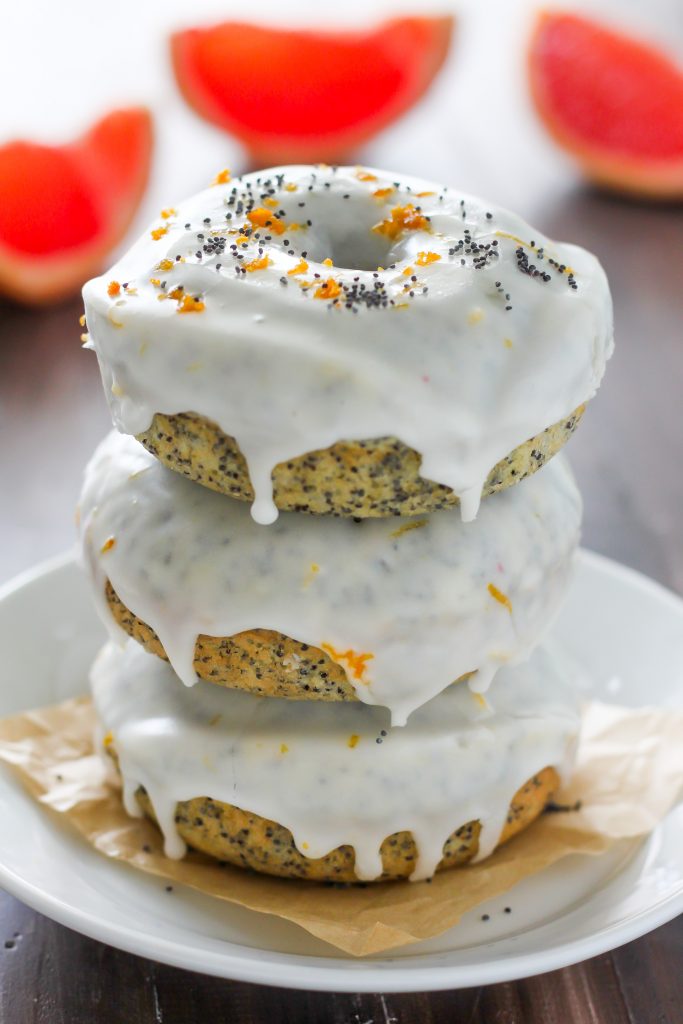 Baked Grapefruit Poppy Seed Doughnuts