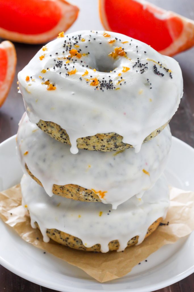 Baked Grapefruit Poppy Seed Doughnuts