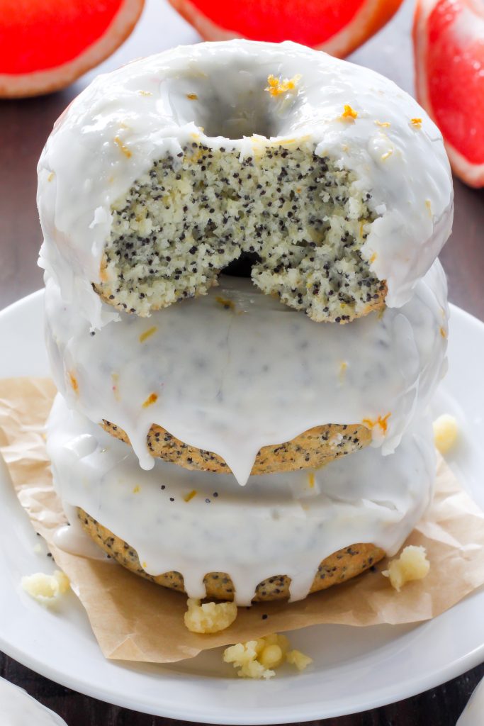 Baked Grapefruit Poppy Seed Doughnuts