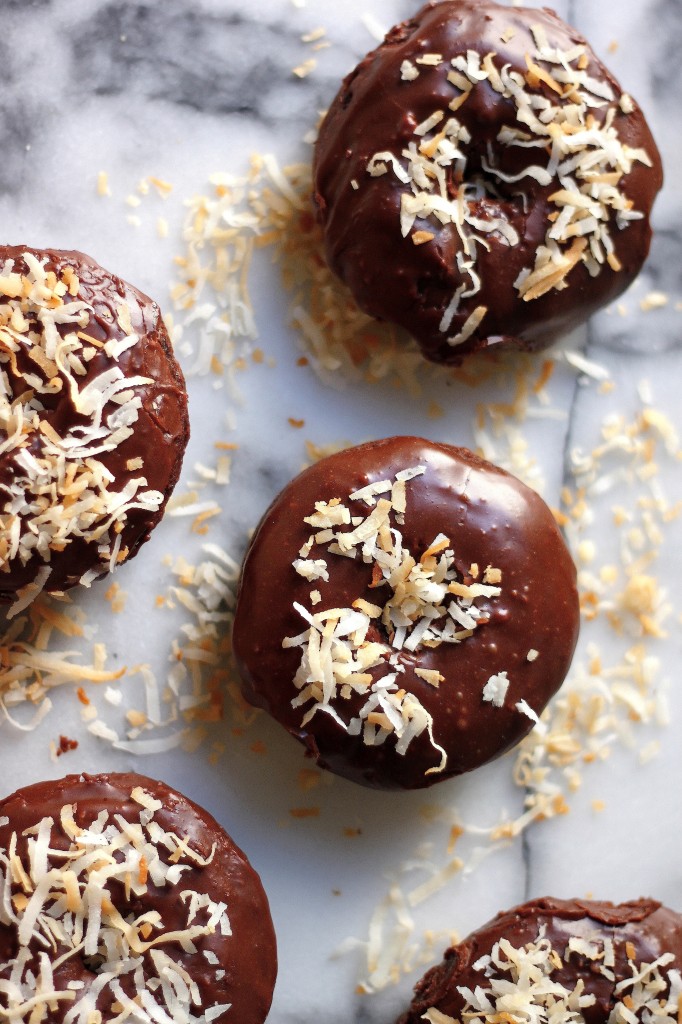 (Vegan & Gluten Free!) Chocolate Coconut Cake Doughnuts 