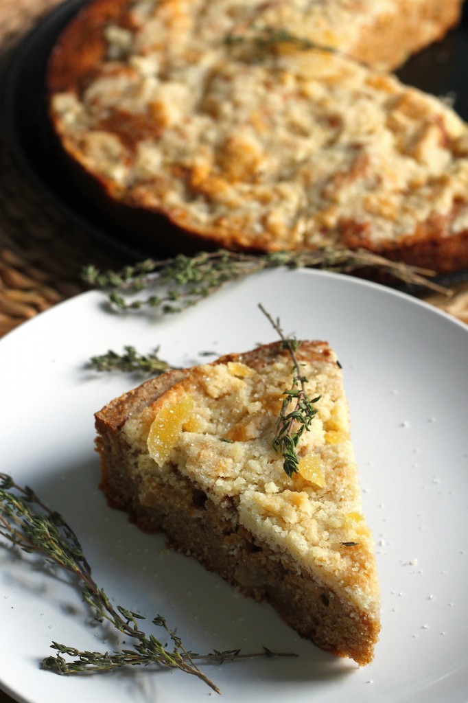 Whole Wheat Pear, Ginger, and Thyme Buckle 