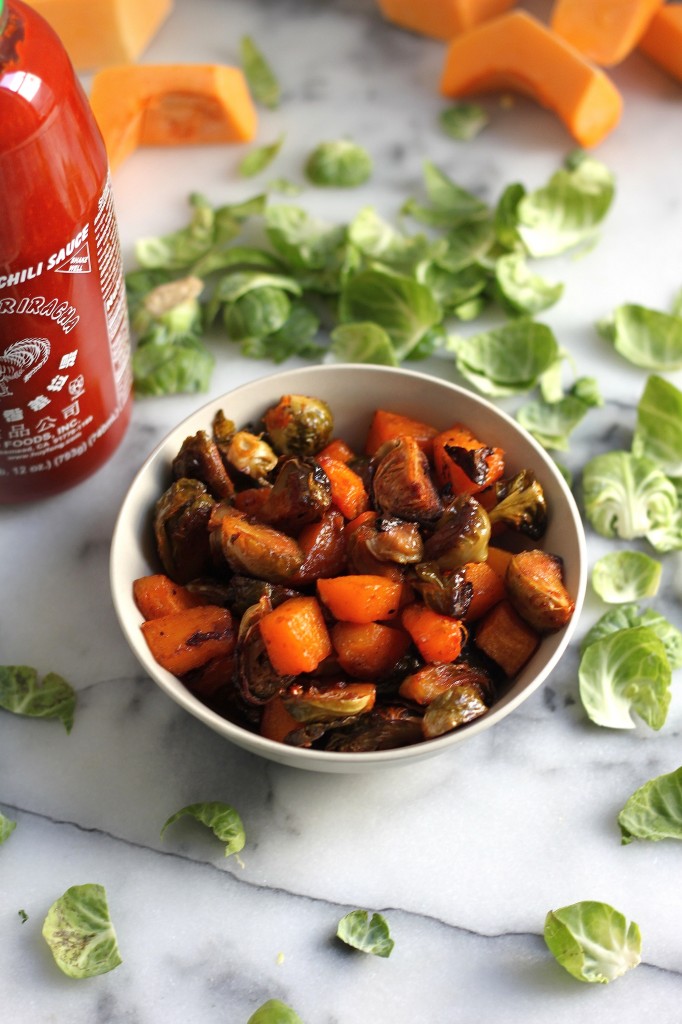 Sriracha & Maple Roasted Brussels & Butternut Squash 