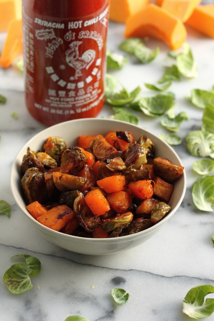 Sriracha & Maple Roasted Brussels & Butternut Squash 