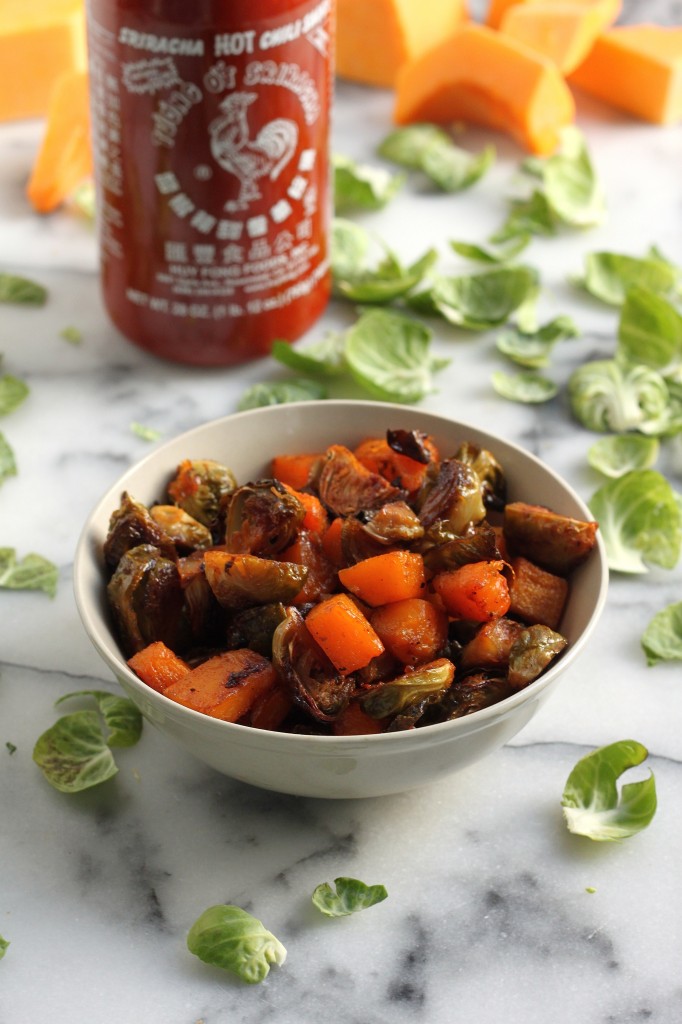 Sriracha & Maple Roasted Brussels & Butternut Squash 