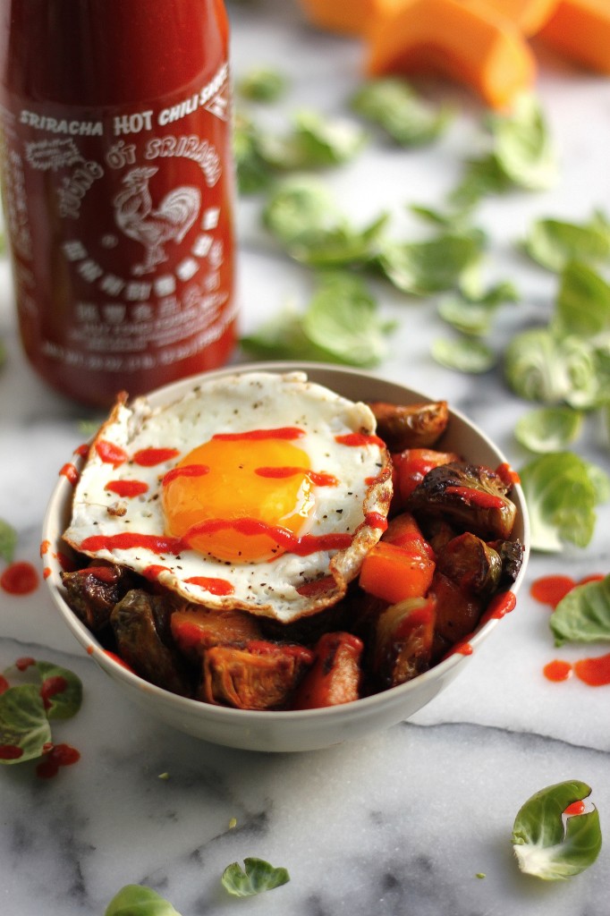Sriracha & Maple Roasted Brussels & Butternut Squash 