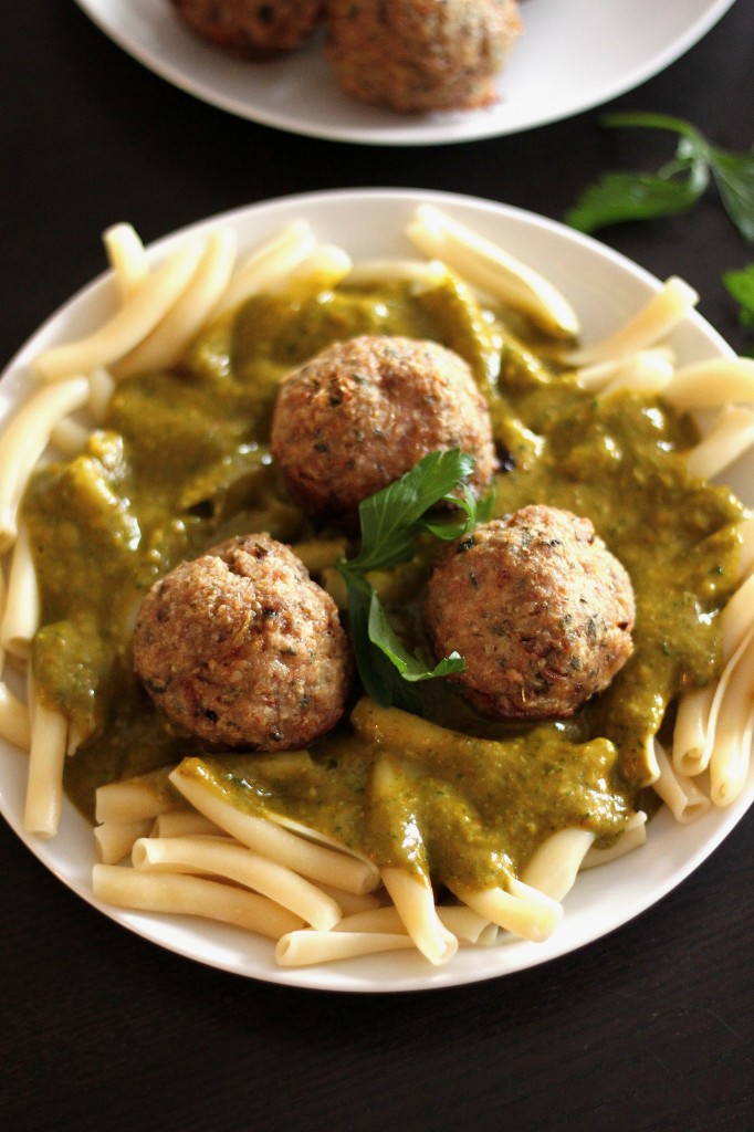 Quick and Easy Turkey Meatballs with Asiago and Fresh Herbs 